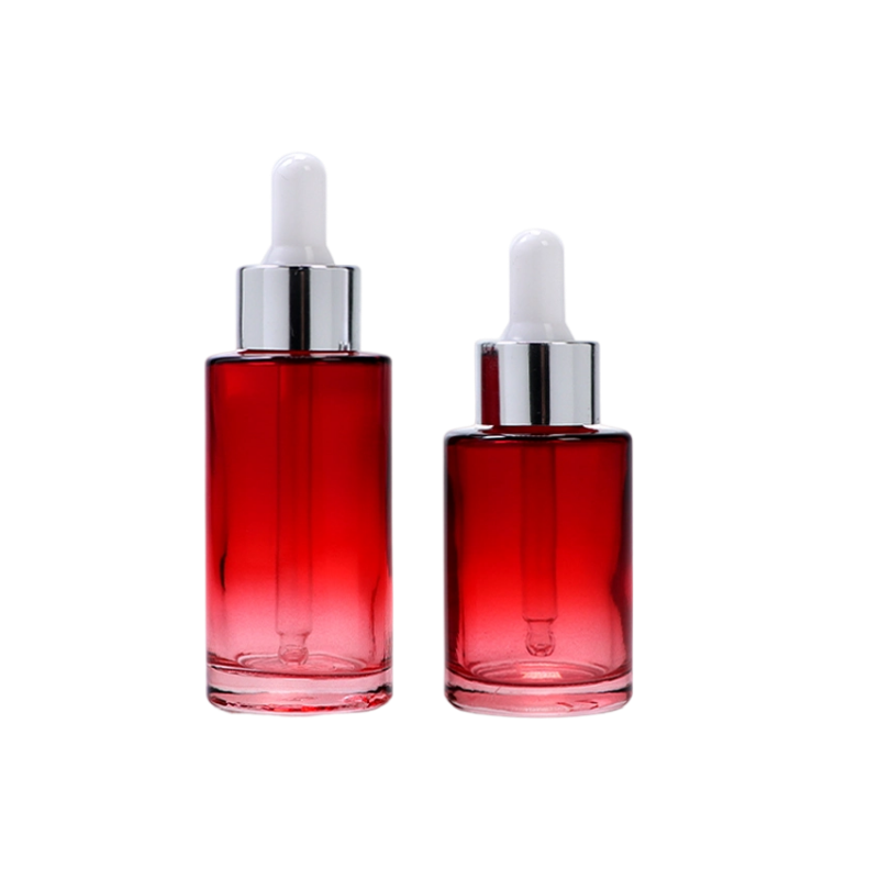 30 ml 40 ml gradientowe czerwone szklane butelki kosmetyczne z zakraplaczem