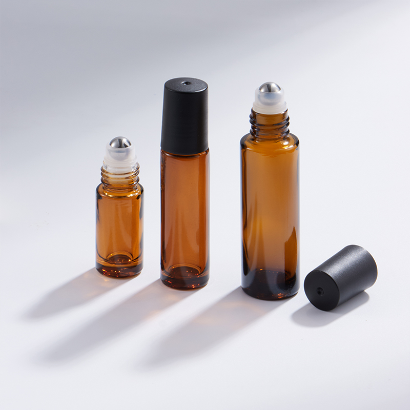 5ml 10ml 15ml Bursztynowa szklana butelka typu roll-on